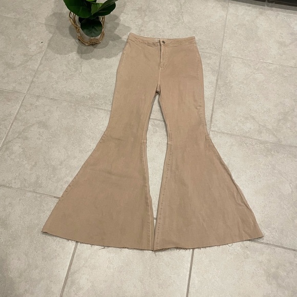 Free People Denim - Free people beige highrise bell bottoms